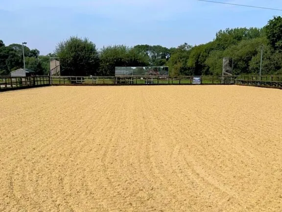 An Ebb and Flow arena, which has a self-regulated water system for low-maintenance, consistent footing.