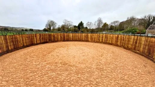 A shot of a boarded lunge ring
